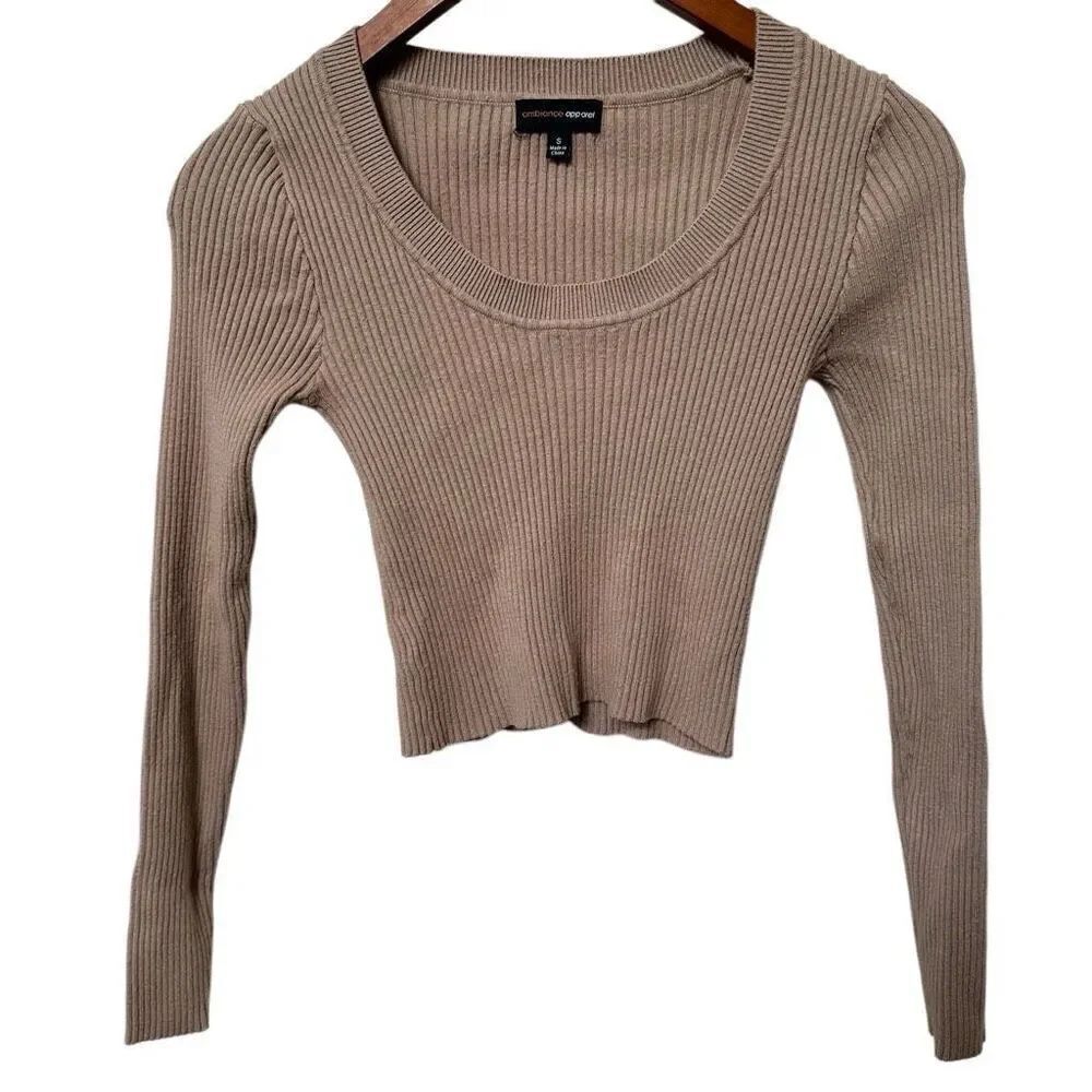 Ambiance Apparel tan long sleeved shirt